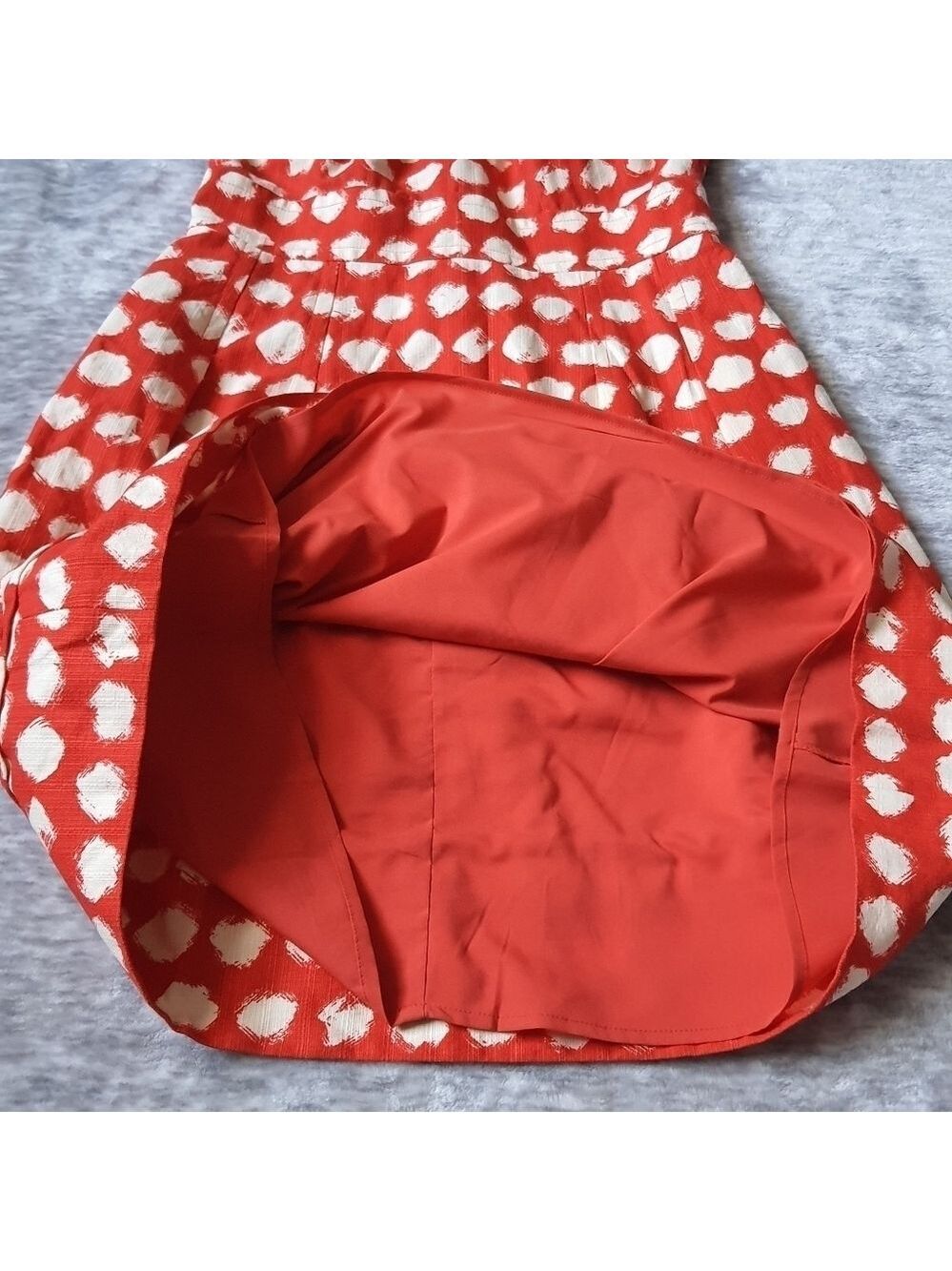 Eliza J. Polka Dot Orange Sleeveless Fit and Flare Dress Size 4P #EJ3P4559 - Picture 8 of 13